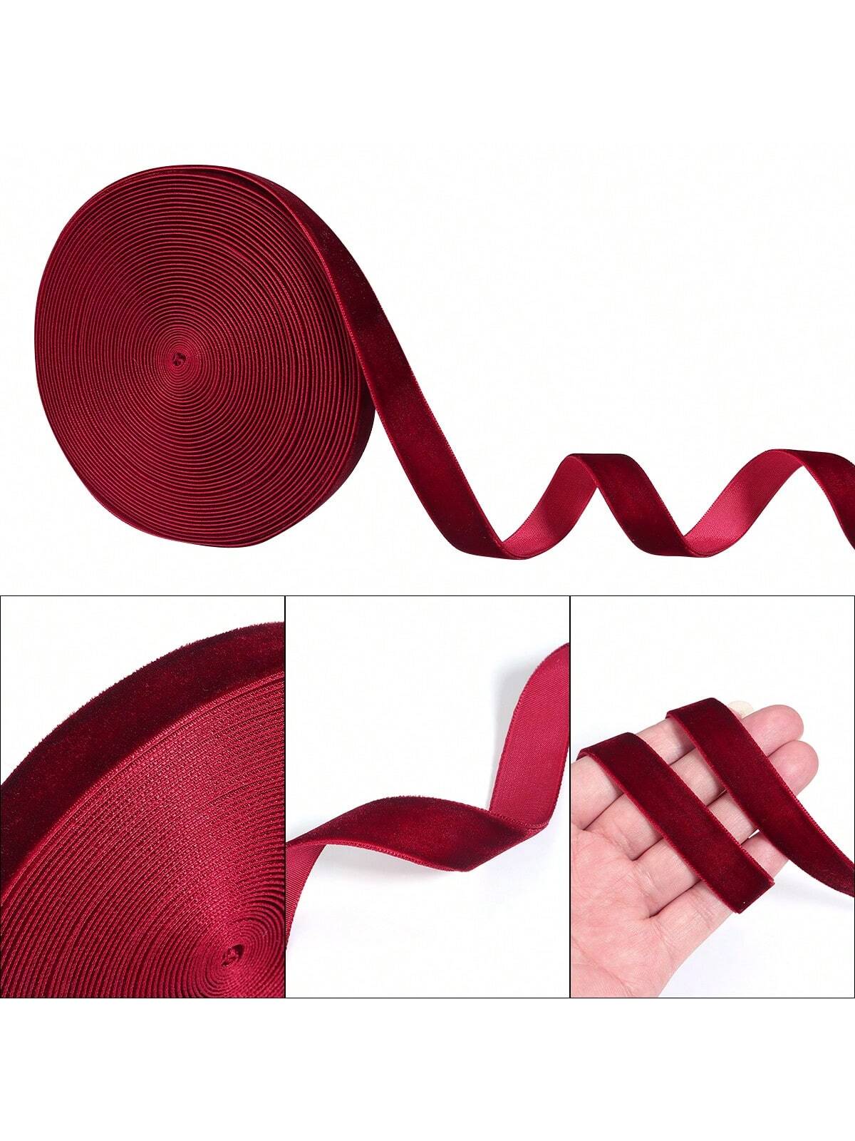 Deep Red Velvet Christmas Ribbon