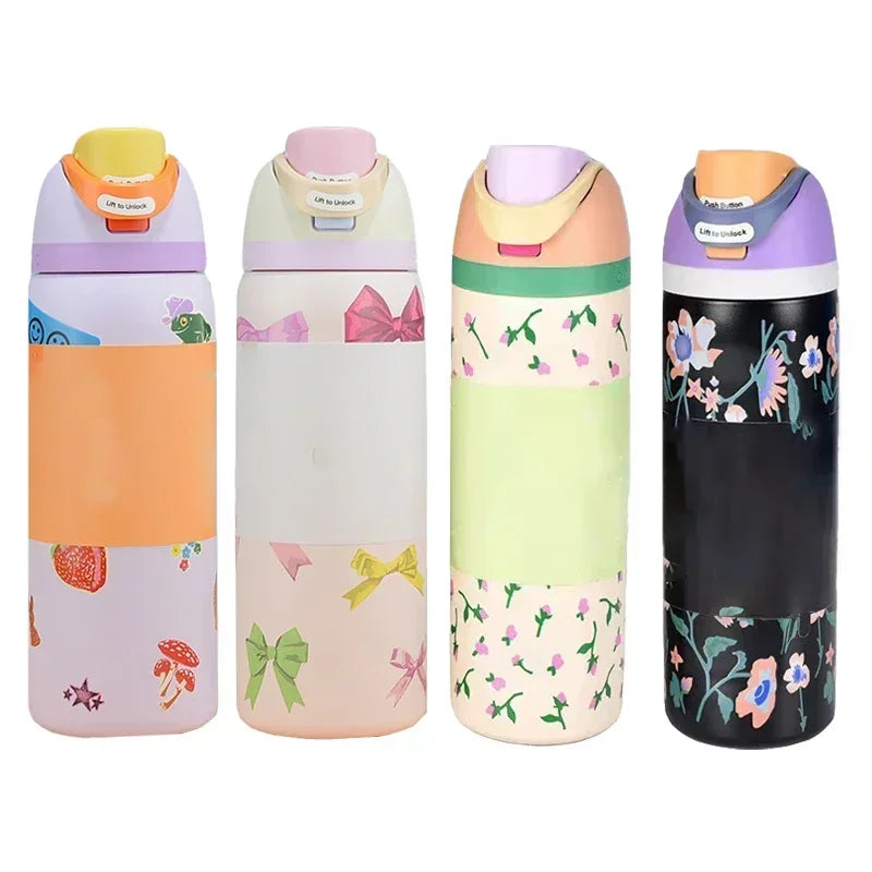 Owala BPA-Free insulated Straw Water Bottle - Bow Pink