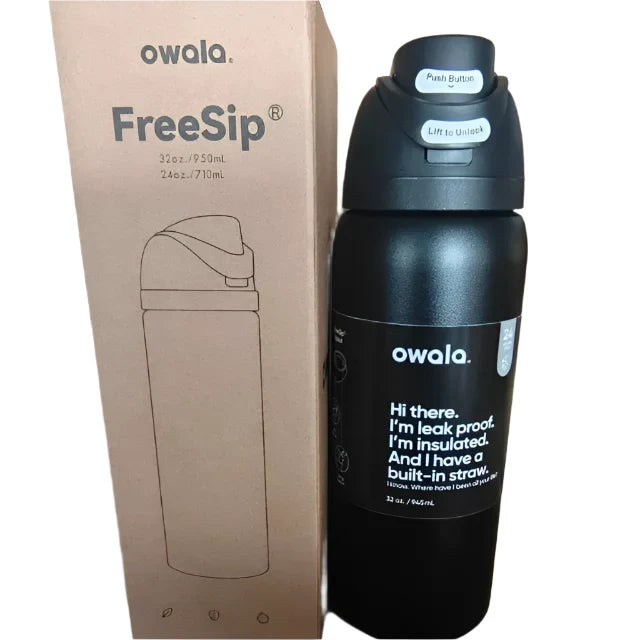Owala FreeSip Black and White Bottle
